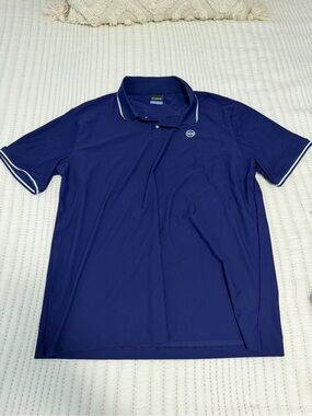 Good Good Golf Navy Short-Sleeve Polo Shirt with White Trim
